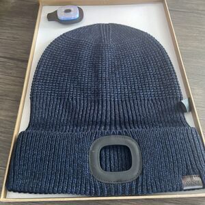 Unisex Rechargeable LED Beanie Hat Knit Winter Light Up Headlamp Cap USB Warm
